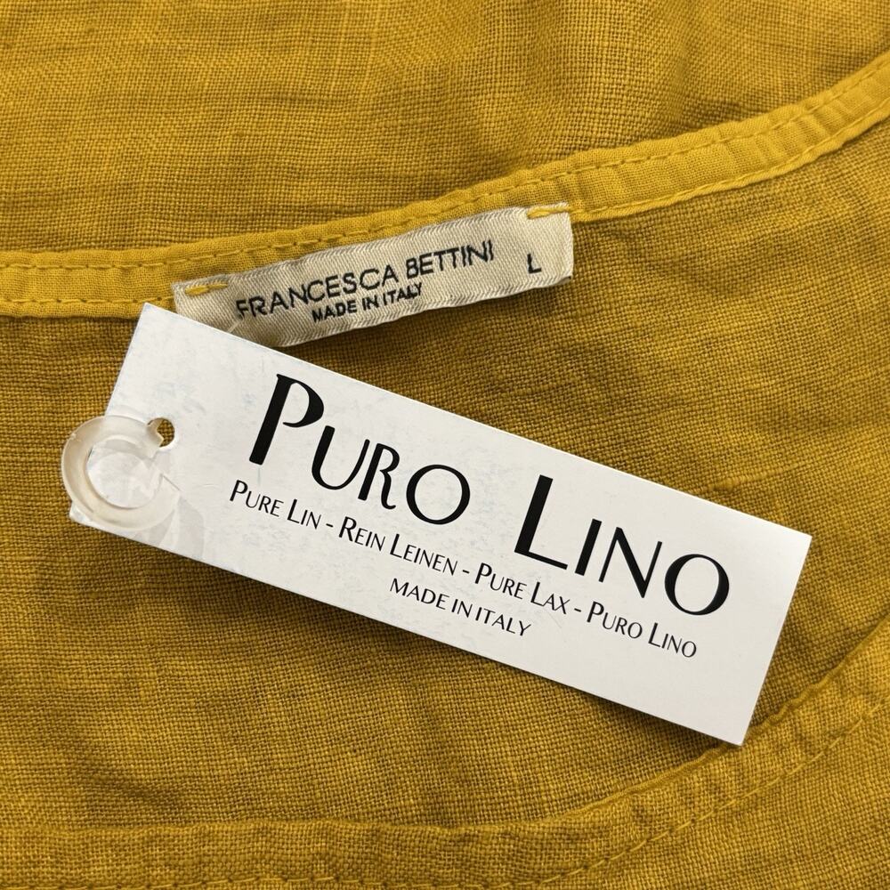 NWT Francesca Bettini Women’s Size L 100% Italian Linen Painter Top Lagenlook - Picture 2 of 3